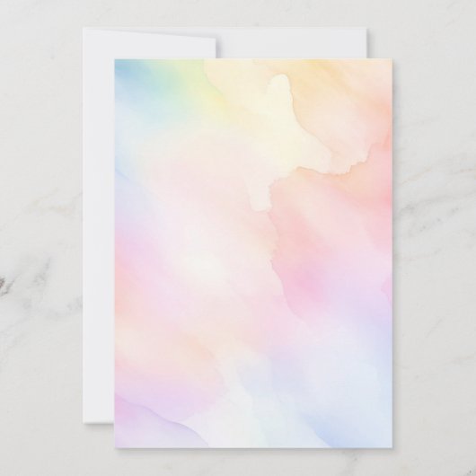 かわいいリトルユニコーンフローラおもしろい誕生日パーティー 招待状 (裏面)