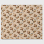 かわいいリトルヨークシャーテリアヨークシャーテリアペット ラッピングペーパー (フラット)