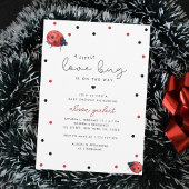 かわいいリトルラブバグ　ジェンダーニュートラルベイビーシャワー 招待状