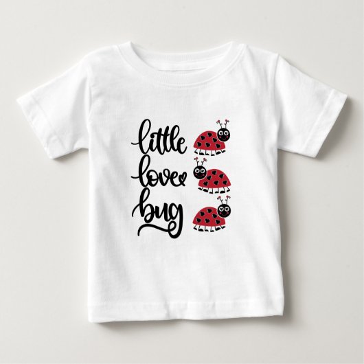 かわいいリトルラブバグ ワードアートの女の子たち ベビーTシャツ (正面)