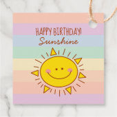 かわいいリトルレインボーサンシャインキッズハッピーバースデー フェイバータグ (裏面)