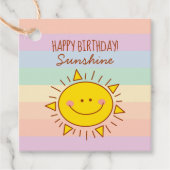 かわいいリトルレインボーサンシャインキッズハッピーバースデー フェイバータグ (正面)