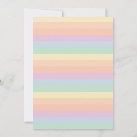 かわいいリトルレインボーサンシャインベビーファースト誕生日 招待状 (裏面)