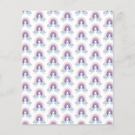 かわいいリトルレインボーバジェットベビーシャワー招待状 (裏面)