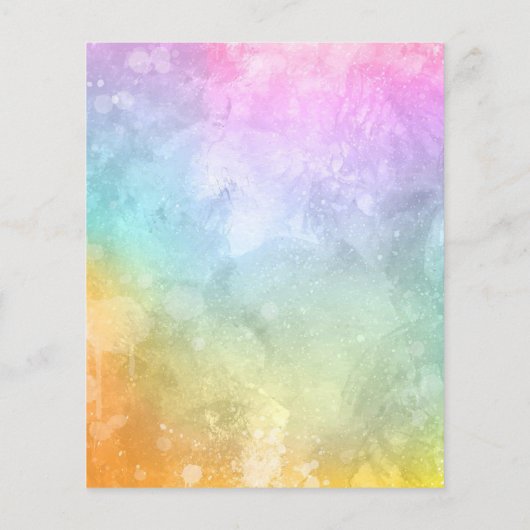 かわいいリトルレインボーバジェットベビーシャワー招待状 (裏面)