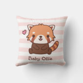 かわいいリトルレッドパンダの赤ちゃんの寝室の装飾 クッション (裏面)