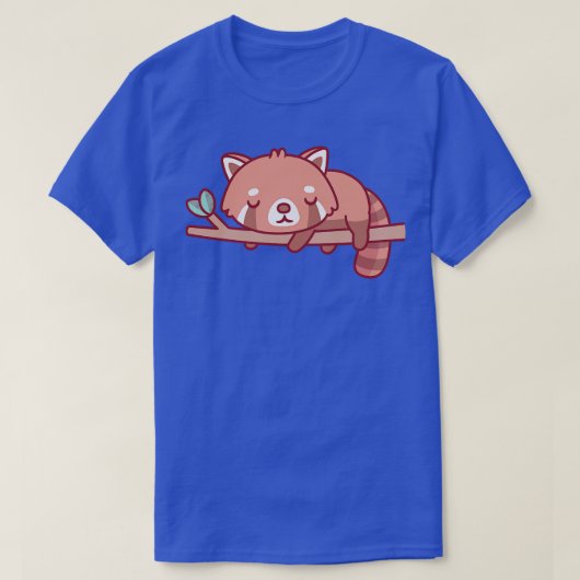 かわいいリトルレッドパンダオンツリーブランチ Tシャツ (デザイン正面)