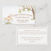 かわいいリトルレディバグチャイルドケアプロフェッショナル 名刺 (正面/裏面)