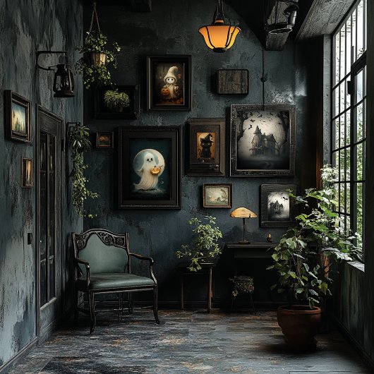 かわいいリトル幽霊アート – ヴィンテージハロウィーン ポスター