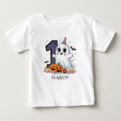 かわいいリトル幽霊1st誕生日ハロウィーン ベビーTシャツ (正面)