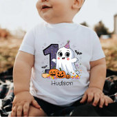 かわいいリトル幽霊1st誕生日ハロウィーン ベビーTシャツ