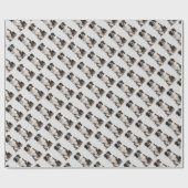 かわいいリトル縁ど白黒コリーペット ラッピングペーパー (フラット)