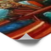 かわいいリトル観光客タウンモダンハーバーファンタジー ポスター (角)