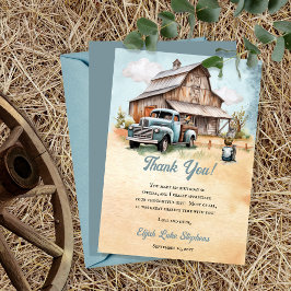 かわいいリトル農家誕生日パーティー サンキューカード