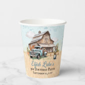 かわいいリトル農家3歳の誕生日パーティー 紙コップ (裏面)
