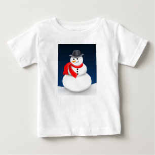 かわいいリトル雪だるま乳児シャツ ベビーTシャツ