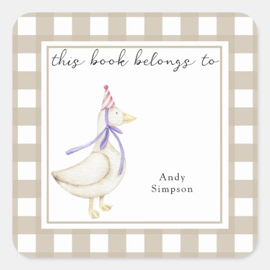 かわいいリトル・グース この本はわたしのものよ スクエアシール (正面)