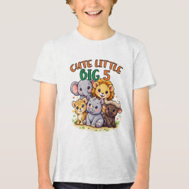 かわいいリトル・ビッグ5・サファリ・ナースリー・ハートアート トライブレンドTシャツ