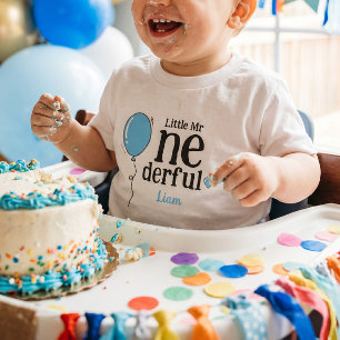 かわいいリトル・ワンダフル1歳の誕生日バルーン トドラーTシャツ