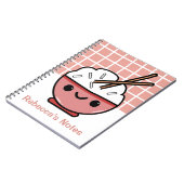 かわいいリボウル - 名前入り  ノートブック (左側)