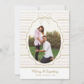 かわいいリボンと2枚の写真が楽しめるクリスマスカード シーズンカード (正面)