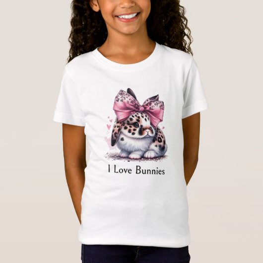 かわいいリボンのうさぎ Tシャツ (正面)