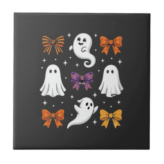かわいいリボンのハロウィーンゴースト デザイン_1 タイル