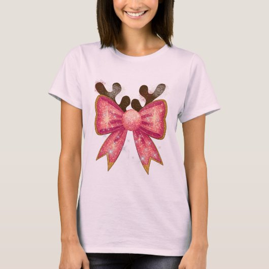 かわいいリボンデザインの女子用Tシャツ Tシャツ (正面)
