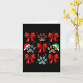 かわいいリボン コケッティ ドッグパ ドッグ ママ パパ メリークリスマス カード (黄色い花)