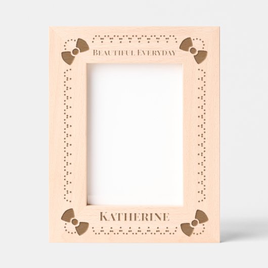 かわいいリボン レーザー彫刻フレーム (正面)