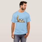 かわいいリラックスした狐のキャラクター Tシャツ (正面フル)