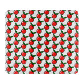 かわいいリンゴさくらんぼレッドフルーツおもしろいキッチンアニメ カッティングボード (正面)