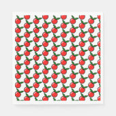 かわいいリンゴさくらんぼレッドフルーツおもしろいキッチンアニメ スタンダードランチョンナプキン (正面)