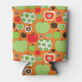 かわいいリンゴのイラストレーションパターン 缶クーラー (正面)