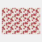 かわいいリンゴのフルーツタイル模様のラッピング紙彼女 ラッピングペーパーシート (正面2)