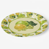 かわいいリンゴのブドウのフルーツパーティー ペーパープレート (アングル)