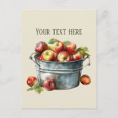 かわいいリンゴのベンダーのフルーツ愛好家の果樹果肉を追加文字 ポストカード (正面)