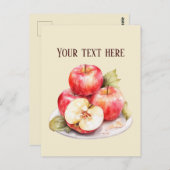かわいいリンゴのベンダーのフルーツ愛好家の果樹果肉を追加文字 ポストカード (正面/裏面)