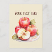 かわいいリンゴのベンダーのフルーツ愛好家の果樹果肉を追加文字 ポストカード (正面)