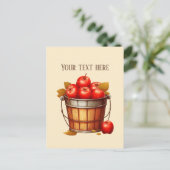 かわいいリンゴの売り手 カスタマイズ可能 ポストカード (スタンド正面)