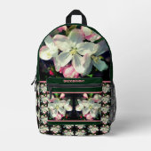 かわいいリンゴの春の花の花開き オーダーメイド プリントバックパック (正面)