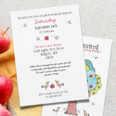 かわいいリンゴの木の新築祝いパーティー招待状 招待状