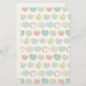 かわいいリンゴの柄 便箋 (正面/裏面)