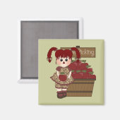 かわいいリンゴの秋マグネット マグネット (正面/裏面)