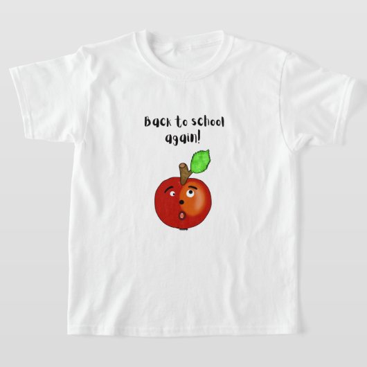かわいいリンゴは学校に行く準備ができている Tシャツ (レイダウン)