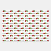 かわいいリンゴ引用文 ラッピングペーパーシート (正面3)