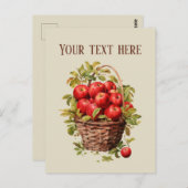 かわいいリンゴ愛好家のベンダーのフルーツ追加メッセージ ポストカード (正面/裏面)