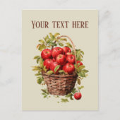 かわいいリンゴ愛好家のベンダーのフルーツ追加メッセージ ポストカード (正面)