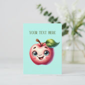 かわいいリンゴ愛好家の追加文字 ポストカード (スタンド正面)