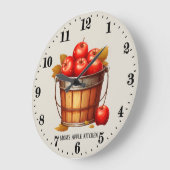 かわいいリンゴ果実好きのキッチン ラージ壁時計 (傾斜)